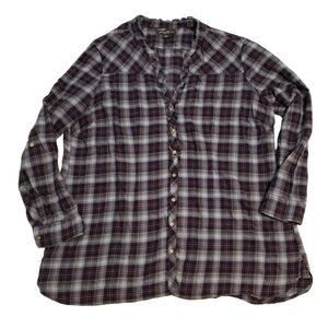 Eddie Bauer Cotton Stretch Plaid Button Down Shirt